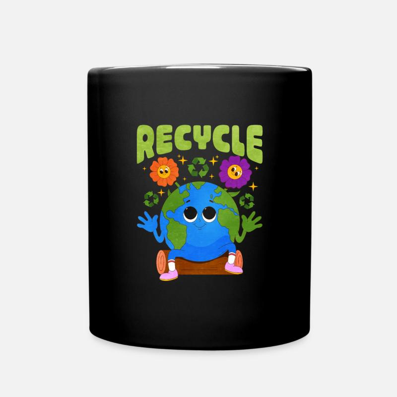 Recycling - Tasse einfarbig - Schwarz