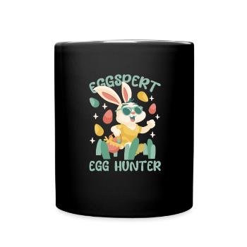 EggSert Egg Hunter Ostern lustige Osterkinder - Tasse einfarbig - Schwarz - Vorne