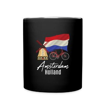 Nehterlands flag windmill Netherlands - Full Colour Mug - black - Front