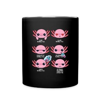 Axolotl et thé à bulles - Mug uni - noir - Devant