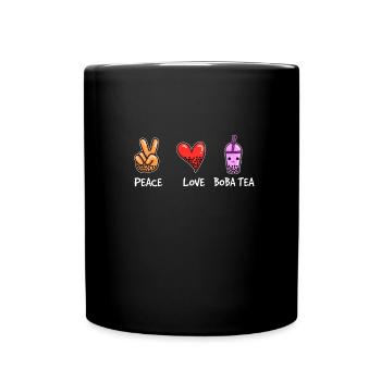 Peace Love Boba Thé - Mug uni - noir - Devant