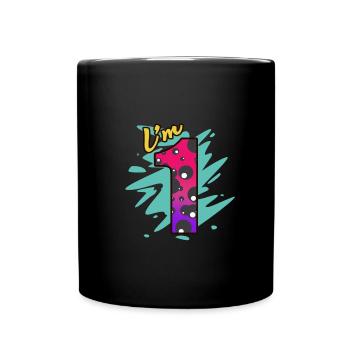 1. Geburtstag - Tasse einfarbig - Schwarz - Vorne