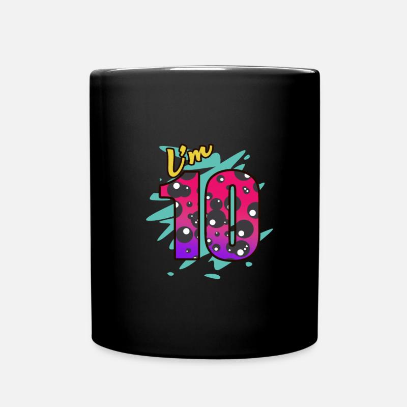 10. Geburtstag - Tasse einfarbig - Schwarz