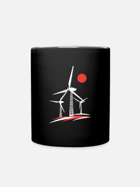 Windrad Windpower Windkraft Windenergie - Ensfarvet krus - sort