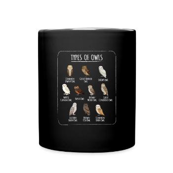 Types Of Owls Owl Birds Owls Birds - Full Colour Mug - black - Front