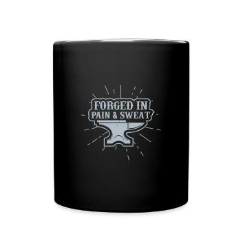 Forged In Paing & Sweat Iron Blacksmith Tool - Full Colour Mug - black - Front