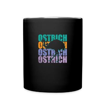 Ostrich Vogelstrauß Laufvogel Großvogel - Tasse einfarbig - Schwarz - Vorne