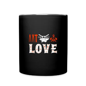 Blacksmith Love Anvil Metal Hammer Pliers Love - Full Colour Mug - black - Front
