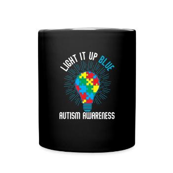 Z�nden Sie es Blue Autism Awareness auf, hell es b - Tasse einfarbig - Schwarz - Vorne