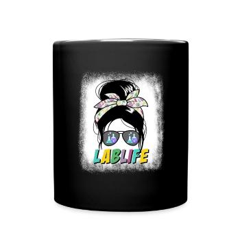 Lablife Messy Bun Frauenlabortechniker - Tasse einfarbig - Schwarz - Vorne