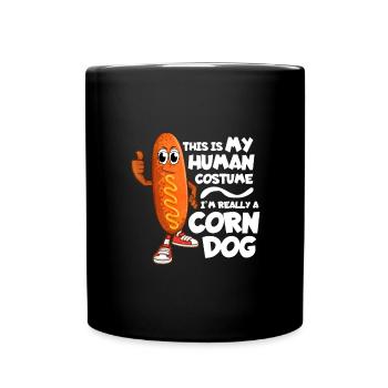 Corn Dog Food Costume - Full Colour Mug - black - Front