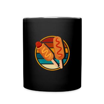 Retro Corn Dog - Full Colour Mug - black - Front