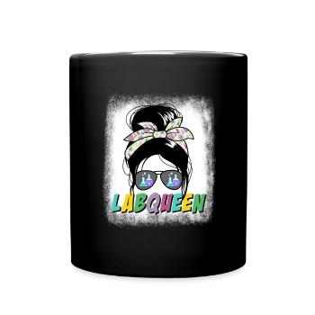 Labor Queen Messy Bun Women's Science Lab Week - Tasse einfarbig - Schwarz - Vorne