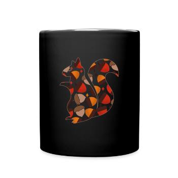 Écureuil Type de motif Couleur Fond Écrou - Mug uni - noir - Devant