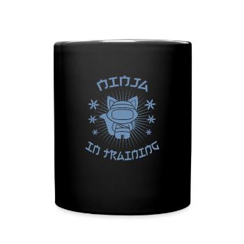 Ninja cat Ninja in training - Full Colour Mug - black - Front