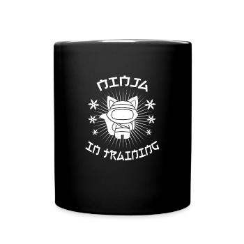 Ninja cat Ninja in training - Full Colour Mug - black - Front