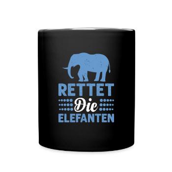 Rettet Die Elefanten Tierschutz Verein - Tasse einfarbig - Schwarz - Vorne