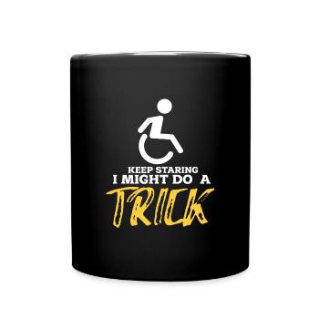 Rollstuhl - Tasse einfarbig - Schwarz - Vorne