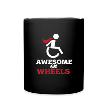 Rollstuhl - Tasse einfarbig - Schwarz - Vorne