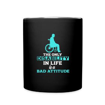 Rollstuhl - Tasse einfarbig - Schwarz - Vorne