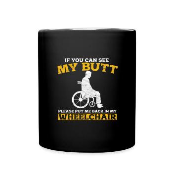 Rollstuhl - Tasse einfarbig - Schwarz - Vorne