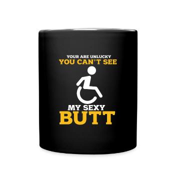 Rollstuhl - Tasse einfarbig - Schwarz - Vorne