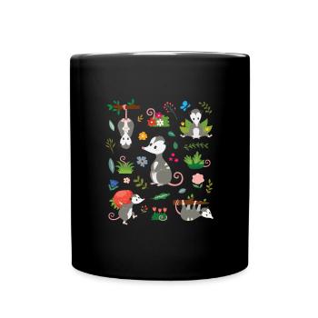 Opossum Kinder Süß - Tasse einfarbig - Schwarz - Vorne