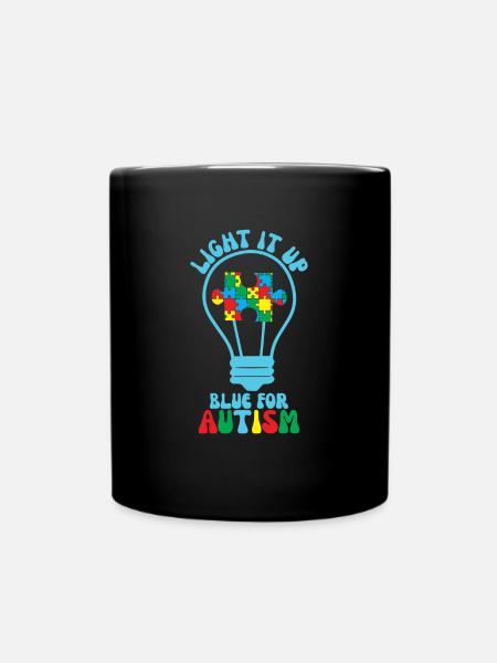 Hell es blau f�r Autismus Licht Autismusbewusstsei - Tasse einfarbig - Schwarz
