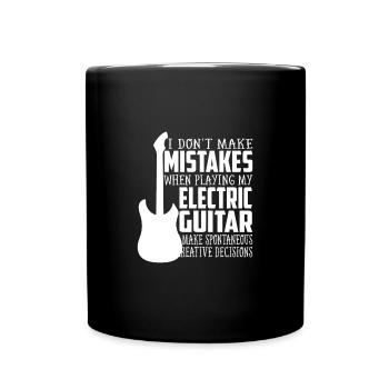 Vater mit E-Gitarre - Tasse einfarbig - Schwarz - Vorne