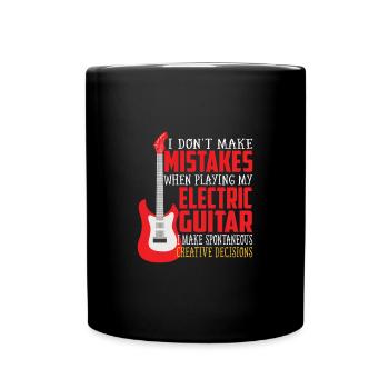 Vater mit E-Gitarre - Tasse einfarbig - Schwarz - Vorne