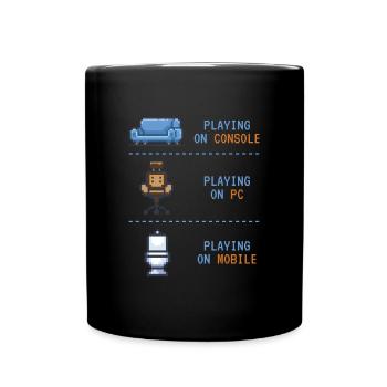 Playing On Gaming Games - Full Colour Mug - black - Front