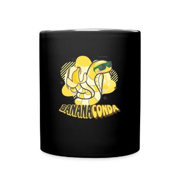 Bananaconda Banane Obst Früchte Frucht - Tasse einfarbig - Schwarz - Vorne