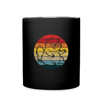 People Loves Beavers Nagetiere Sonnenuntergang - Tasse einfarbig - Schwarz - Vorne