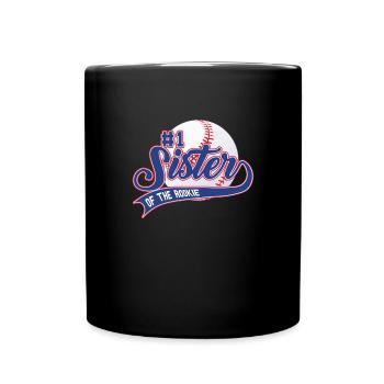 Schwester der Rookie 1. Geburtstag Baseballfamilie - Tasse einfarbig - Schwarz - Vorne