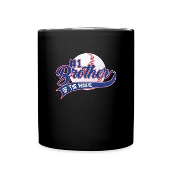 Bruder des Rookie 1. Geburtstags Baseballfamilie - Tasse einfarbig - Schwarz - Vorne