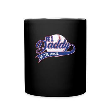 Papa des Rookie 1. Geburtstags Baseballfamilie - Tasse einfarbig - Schwarz - Vorne
