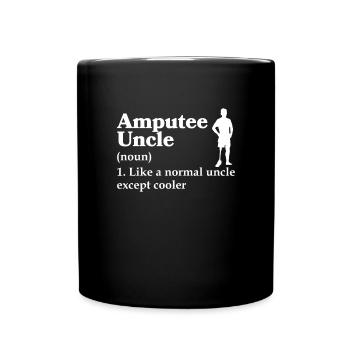 Amputiertes Bein Prothese Geschenk - Tasse einfarbig - Schwarz - Vorne