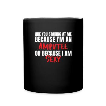 Amputiertes Bein Prothese Geschenk - Tasse einfarbig - Schwarz - Vorne