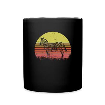 Zebra - Tasse einfarbig - Schwarz - Vorne