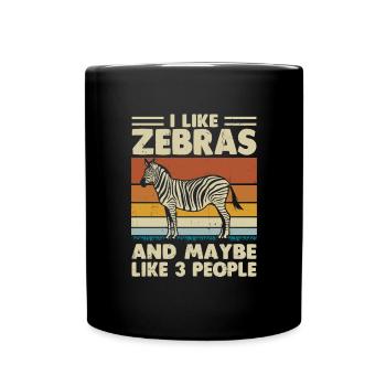 Zebra - Tasse einfarbig - Schwarz - Vorne