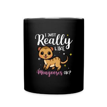 Mungusten Mungos Erdmännchen - Tasse einfarbig - Schwarz - Vorne