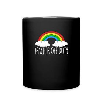 Lehrer au�erhalb des Dienstes Rainbow Letzter Schu - Tasse einfarbig - Schwarz - Vorne