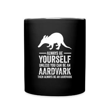 Erdferkel - Tasse einfarbig - Schwarz - Vorne