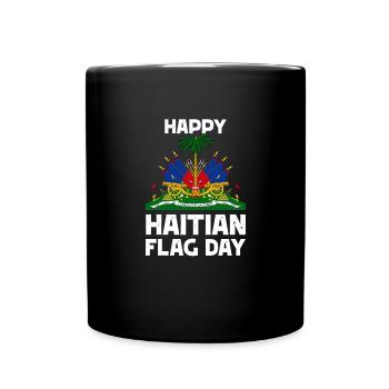 Happy Haitian Flag Day Haiti Flagge Proud Haiti Fl - Tasse einfarbig - Schwarz - Vorne