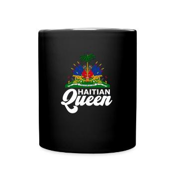 Haitianische K�nigin Haiti Flagge Frauen Haitianis - Tasse einfarbig - Schwarz - Vorne