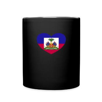 Haiti Flagge Herz stolze haitianische Flagge Haiti - Tasse einfarbig - Schwarz - Vorne