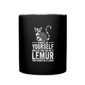 lemur - Full Colour Mug - black - Front