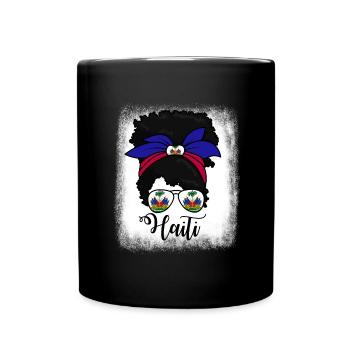 Haiti Messy Bun Women's stolze haitianische M�dche - Tasse einfarbig - Schwarz - Vorne