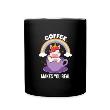 Coffee makes you real - Full Colour Mug - black - Front