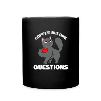 Le café avant les questions - Mug uni - noir - Devant